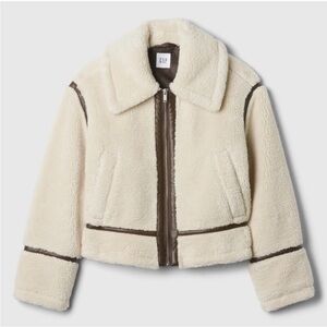 GAP Cream and Brown Teddy Jacket